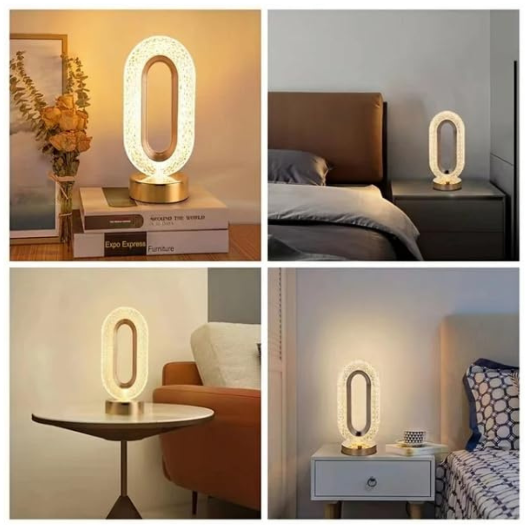 Elegant Crystal LED Table Lamp – Rechargeable, Touch Sensor, Cordless Design for Ambient Lighting
