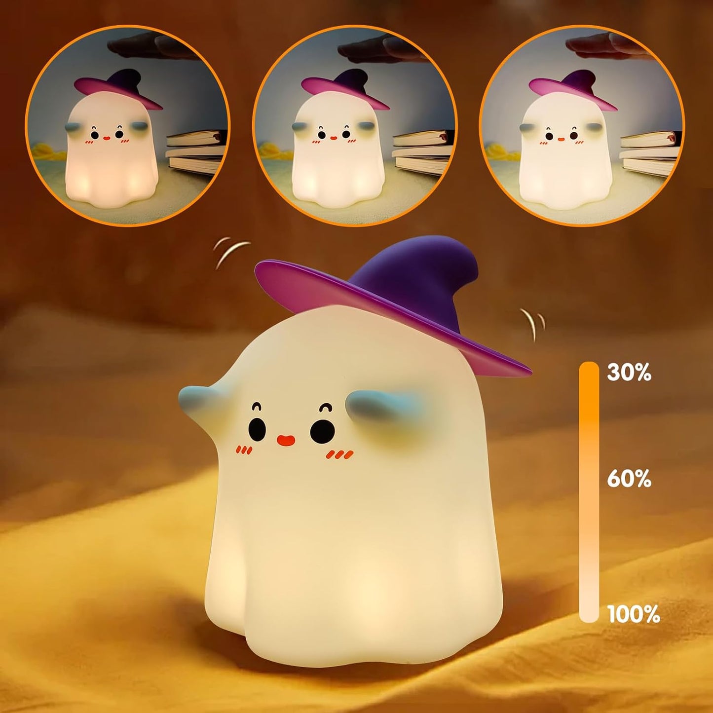 Cute 3D Ghost Silicone Night Lamp