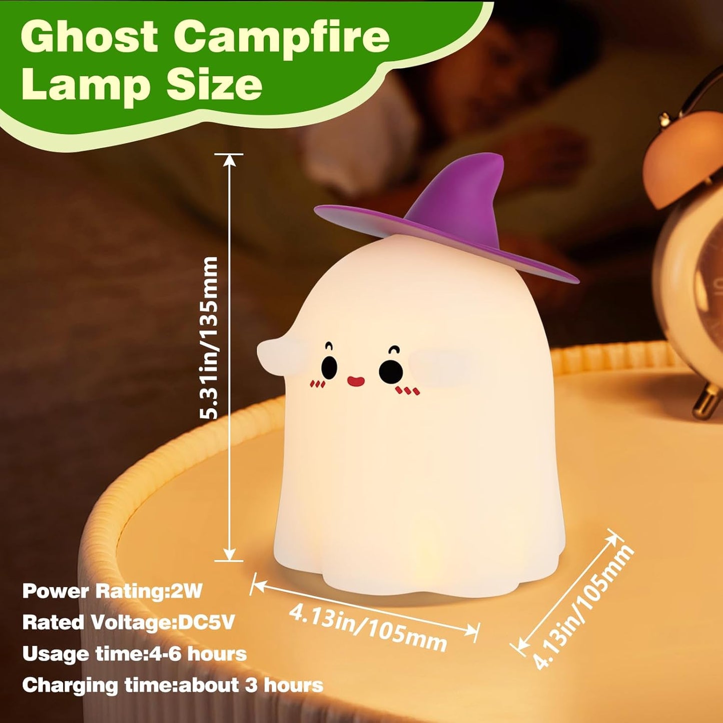 Cute 3D Ghost Silicone Night Lamp
