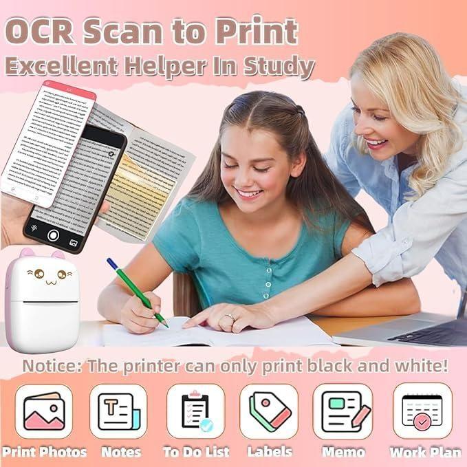 Inkless Bluetooth Pocket Printer – Compact, Portable, and Perfect for On-the-Go Printing
