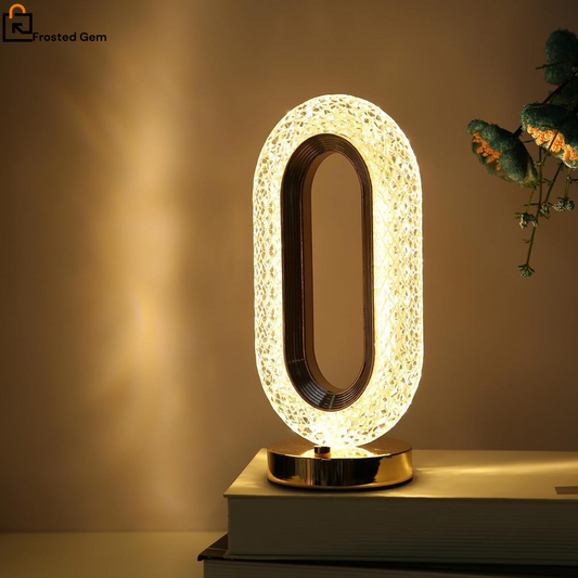 Elegant Crystal LED Table Lamp – Rechargeable, Touch Sensor, Cordless Design for Ambient Lighting